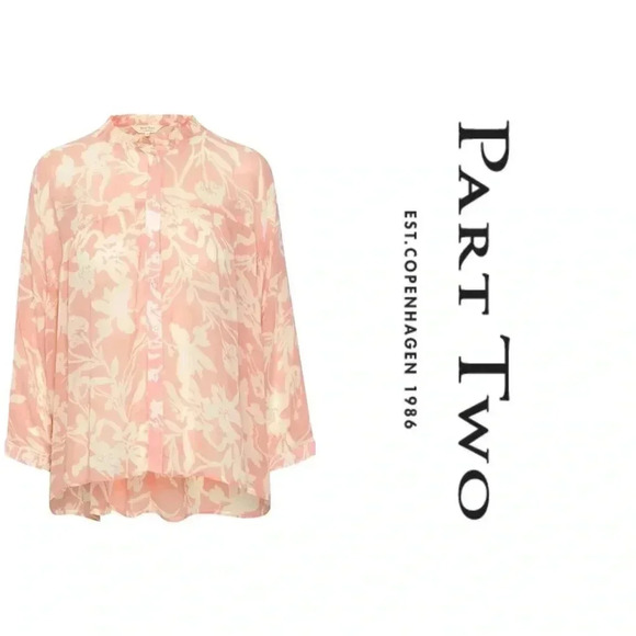Part Two Nila Long Sleeve Ruffled Blouse  Floral - Picture 1 of 16
